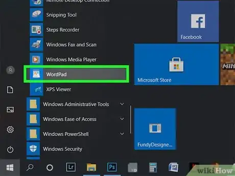 Image titled Open WordPad in Windows 10 Step 7