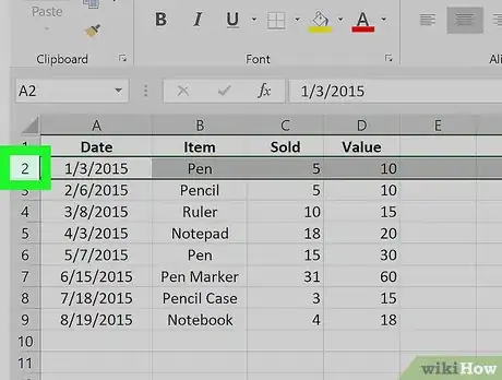 Image titled Insert Rows in Excel Using a Shortcut on PC or Mac Step 5