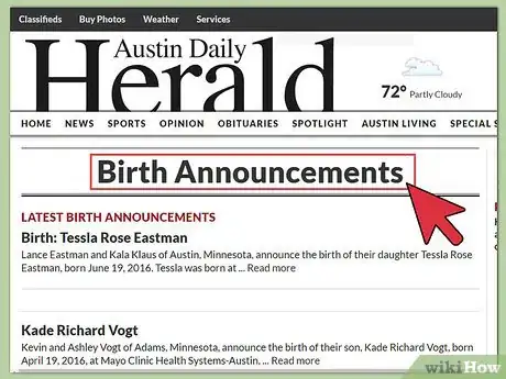 Image titled Write Birth Announcements for a Newspaper Step 2