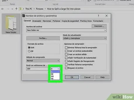 Image titled Split a Large File Into Small Files Using WinRar Step 5