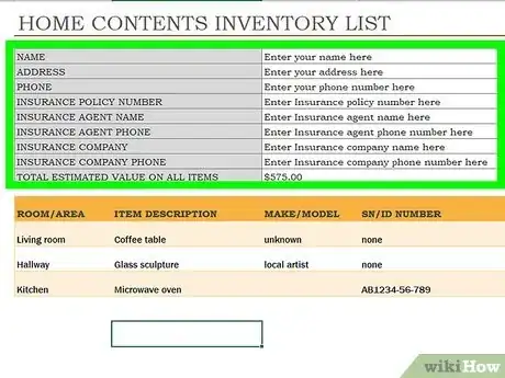 Image titled Create an Inventory List in Excel Step 7