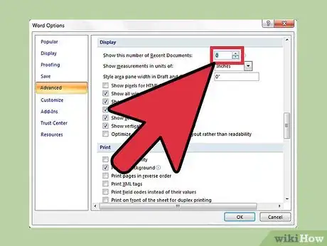 Image titled Disable or Delete Recent Document List in Microsoft Word or Excel Step 5