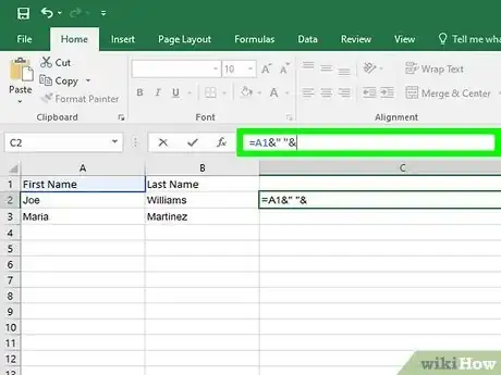 Image titled Combine Two Columns in Excel Step 11