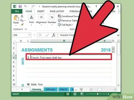 Image titled Create a Calendar in Microsoft Excel Step 6