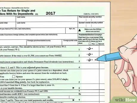 Image titled File a Zero Income Tax Return Step 3