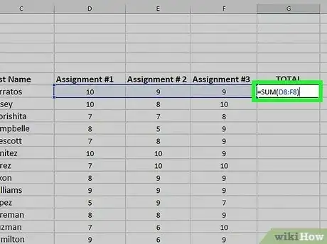 Image titled Create a Gradebook on Microsoft Excel Step 11