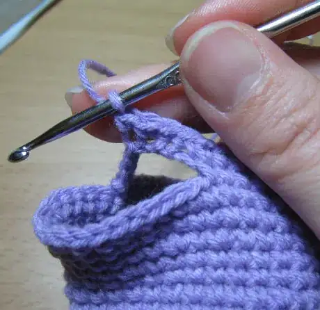 Image titled Single crochet around a smaller tube.