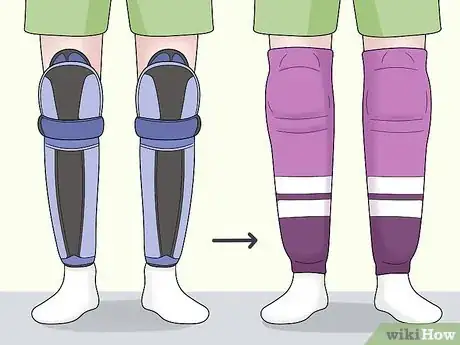 Image titled Keep Hockey Socks Up Step 1