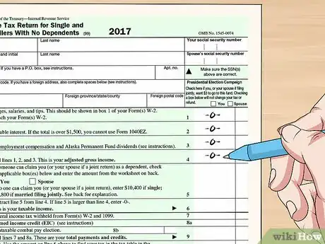 Image titled File a Zero Income Tax Return Step 4