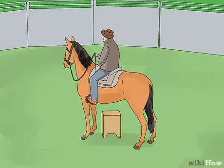 Image titled Ride a Horse at Walk, Trot, and Canter Step 1