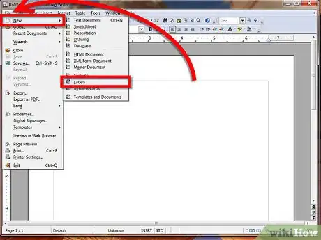 Image titled Make Labels Using Open Office Writer Step 2