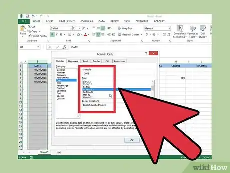 Image titled Create a Simple Checkbook Register With Microsoft Excel Step 8