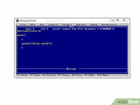 Image titled Start Learning C Programming in Turbo C++ IDE Step 3