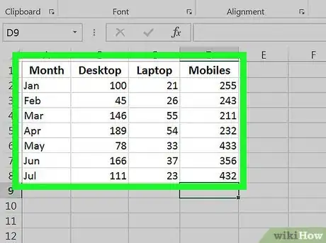 Image titled Make a Line Graph in Microsoft Excel Step 3