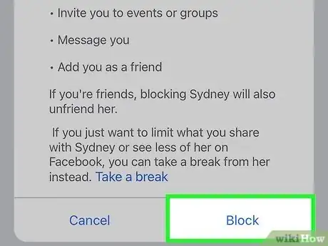 Image titled Block People on Facebook Step 9
