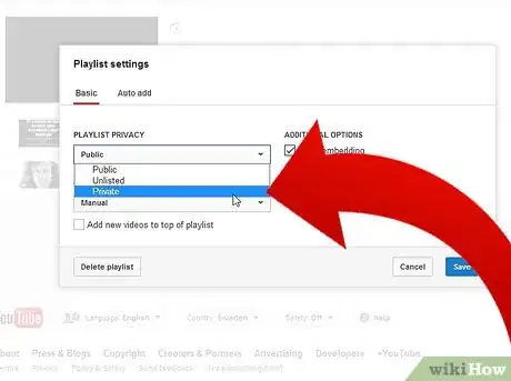 Image titled Change a Public Playlist into a Private Playlist on YouTube Step 5