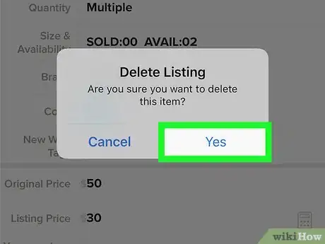 Image titled Delete a Listing on Poshmark on iPhone or iPad Step 7