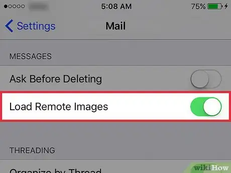 Image titled Load Images in Mail Automatically on an iPhone Step 3