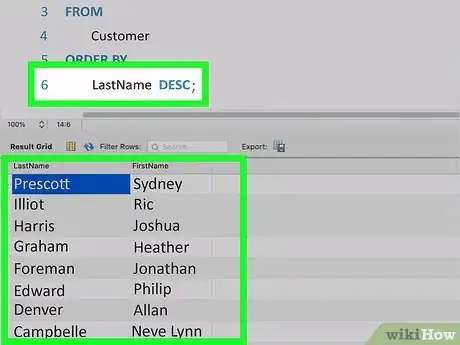 Image titled Order Alphabetically in SQL Step 4