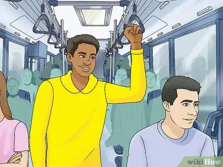 Image titled Remain Standing While Riding a Bus Step 1
