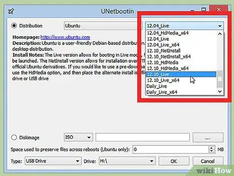Image titled Make a Bootable Ubuntu with USB Drive Using UNetbootin Step 2