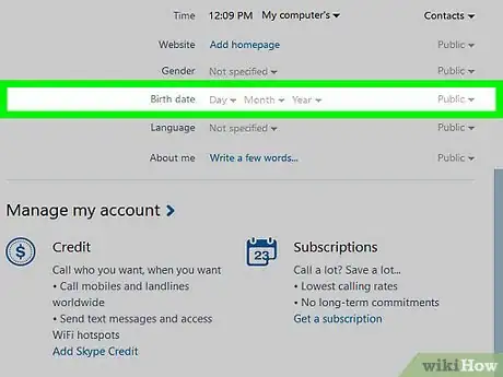 Imagen titulada Hide Your Birthday on Skype on PC or Mac Step 5