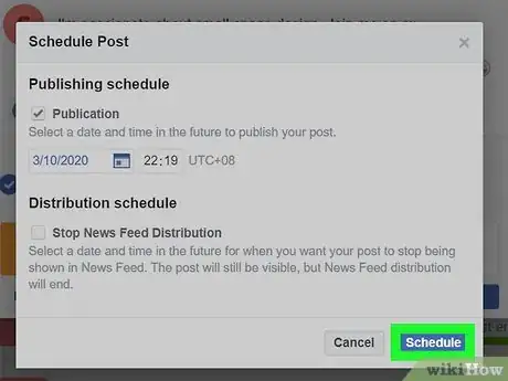 Imagen titulada Schedule a Post on Facebook Step 10