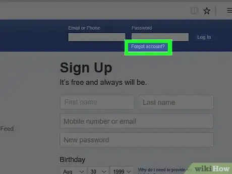 Imagen titulada Reset Your Facebook Password When You Have Forgotten It Step 2