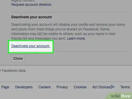 Imagen titulada Deactivate a Facebook Account Step 18