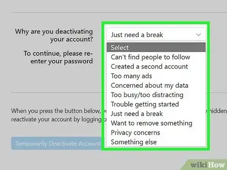 Imagen titulada Temporarily Disable an Instagram Account Step 5
