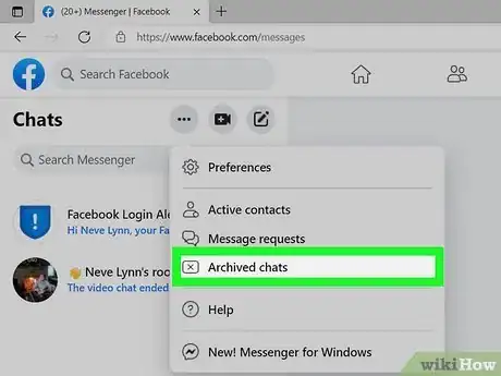 Imagen titulada See Your Archived Messages on Facebook Messenger Step 7