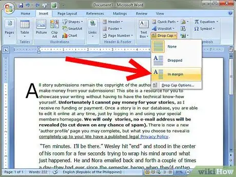Imagen titulada Create a Drop Cap in a Word Document Step 3