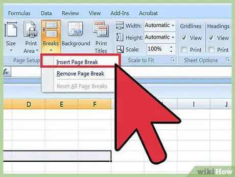 Imagen titulada Insert a Page Break in an Excel Worksheet Step 6