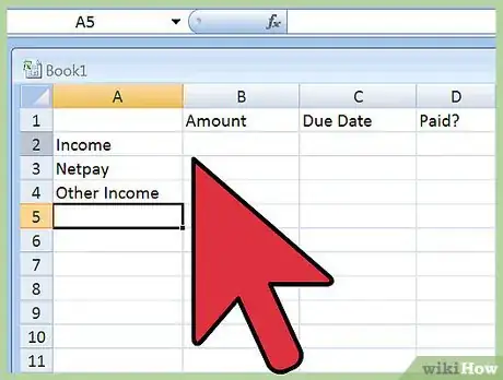 Imagen titulada Create a Budget Spreadsheet Step 3