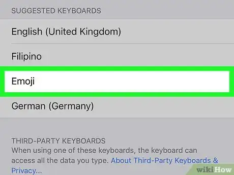 Imagen titulada Enable the Emoji Emoticon Keyboard in iOS Step 7