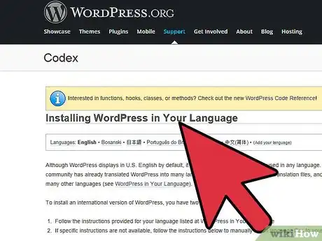 Imagen titulada Change the Default Language in Wordpress Step 2