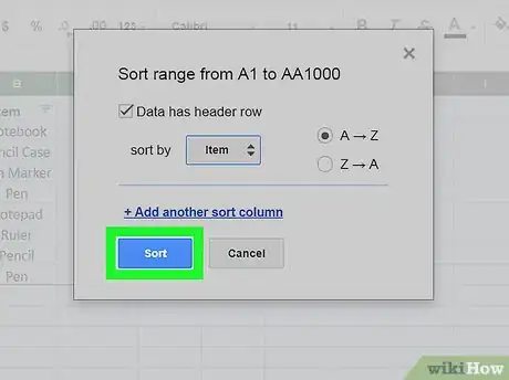 Imagen titulada Sort by Date on Google Sheets on PC or Mac Step 12