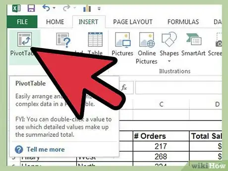 Imagen titulada Create Pivot Tables in Excel Step 3