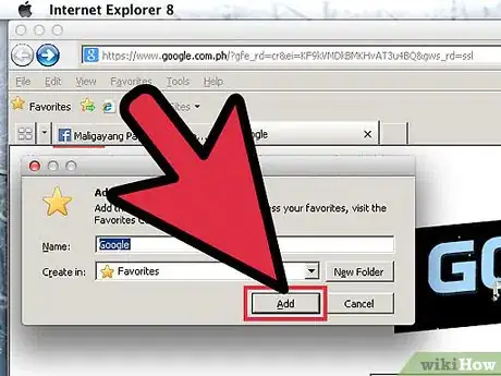 Imagen titulada Bookmark a Web Page on Internet Explorer Step 7