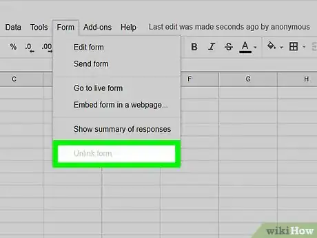 Imagen titulada Unlink a Form on Google Sheets on PC or Mac Step 4
