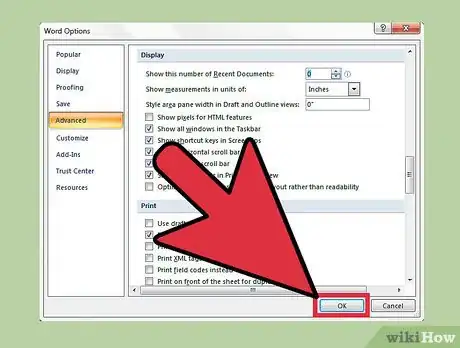 Imagen titulada Disable or Delete Recent Document List in Microsoft Word or Excel Step 6