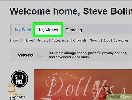 Imagen titulada Delete a Video on Vimeo on PC or Mac Step 2