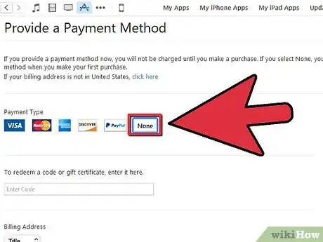 Imagen titulada Create an iTunes Account Without a Credit Card Step 10