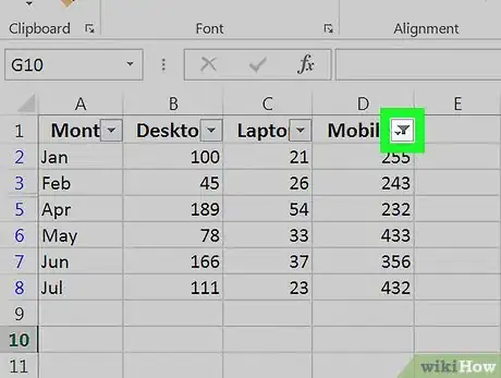 Imagen titulada Clear Filters in Excel Step 3