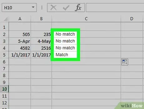 Imagen titulada Compare Data in Excel Step 4