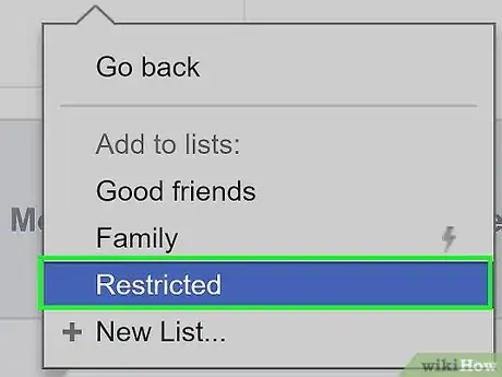 Imagen titulada Add Someone to a Restricted List on Facebook Step 10