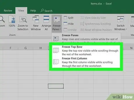 Imagen titulada Freeze Cells in Excel Step 3