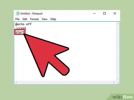 Imagen titulada Crash Your Computer Using a Batch File Step 4