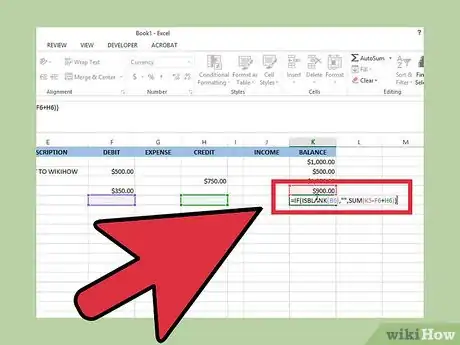 Imagen titulada Create a Simple Checkbook Register With Microsoft Excel Step 13