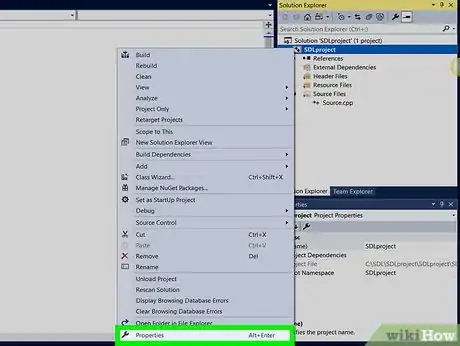 Imagen titulada Set Up SDL with Visual Studio 2017 Step 9